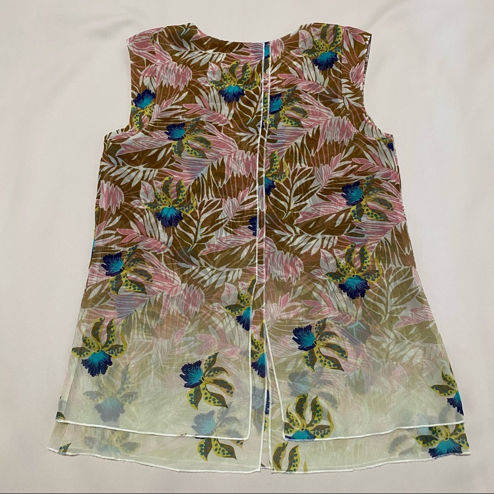 Cabi Chiffon Top Parlor Tropical Orchid 5216 Small - Picture 5 of 10
